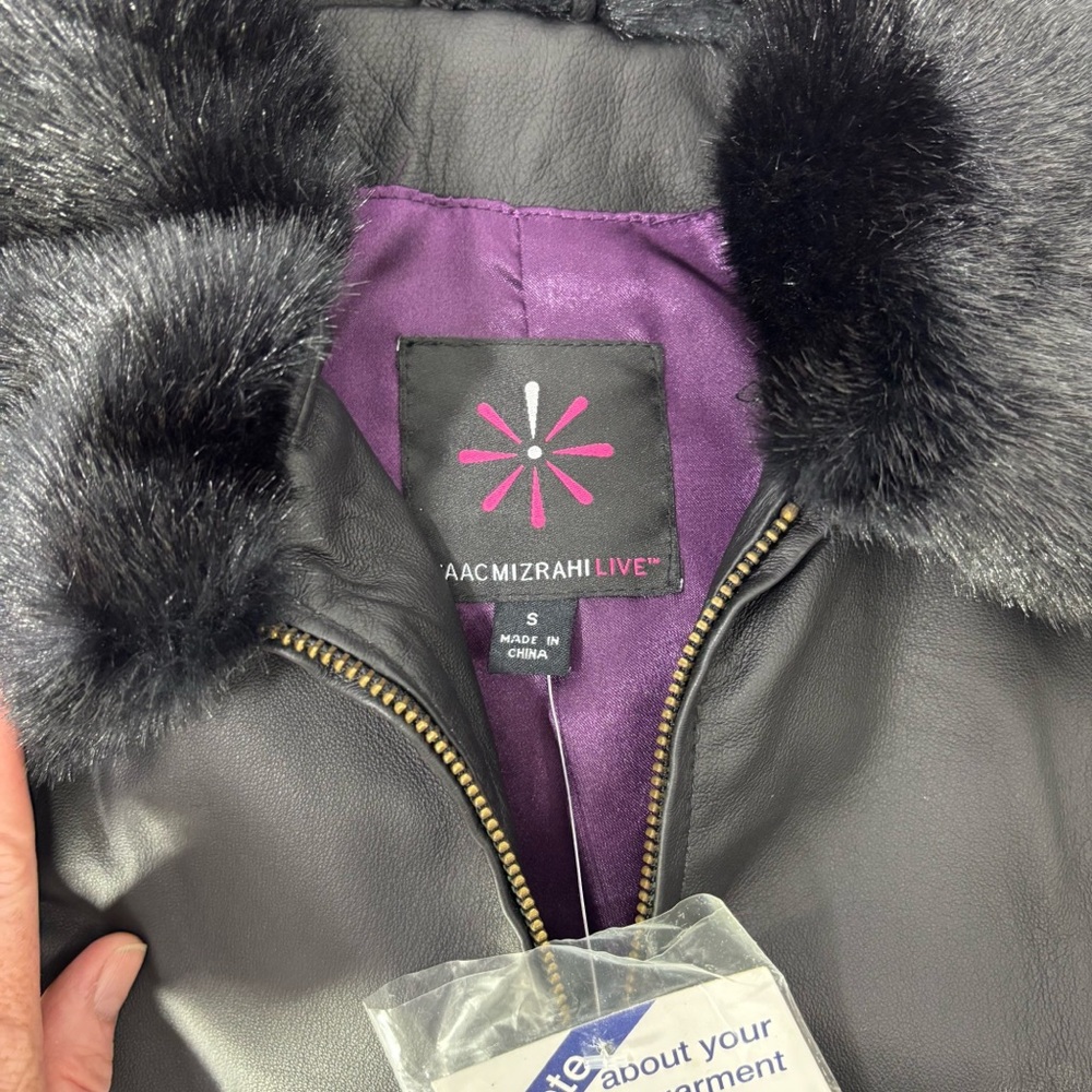 Isaac Mizrahi Black Leather Jacket - Picture 7 of 9